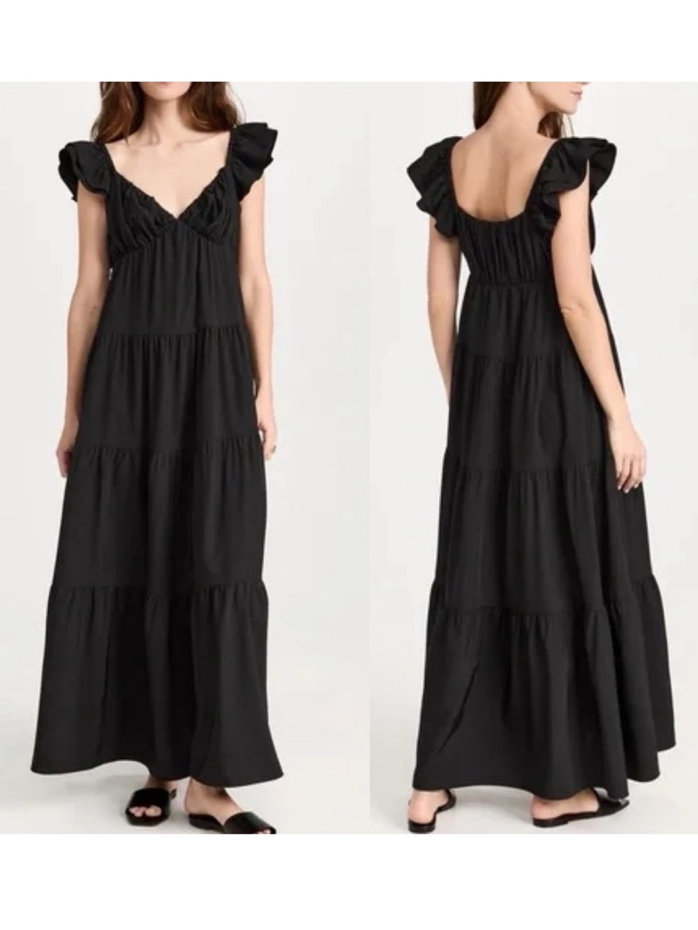 English Factory Ruffle Sleeve Maxi Dress - Size S